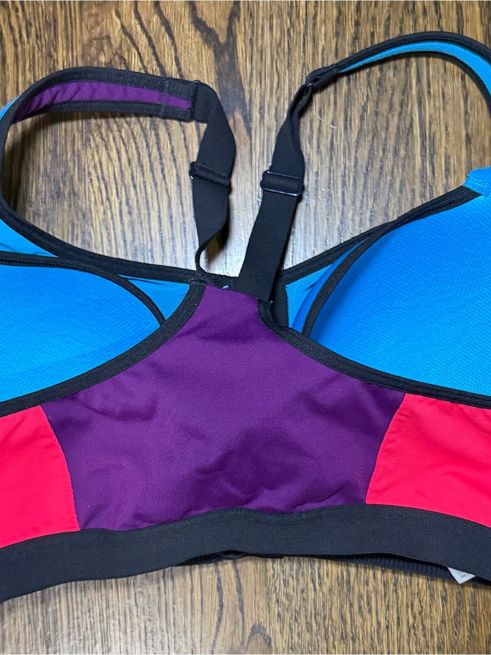 VSX Sport 38C High Support Underwired Zip Front Colorblock Racerback Bra - Picture 3 of 6